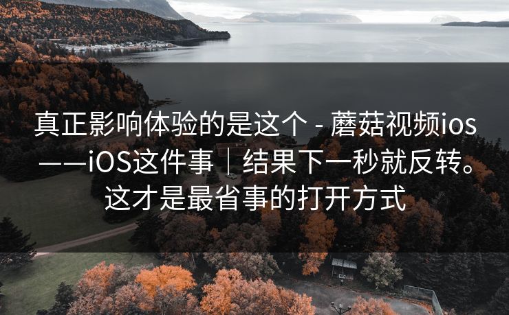 真正影响体验的是这个 - 蘑菇视频ios——iOS这件事｜结果下一秒就反转。这才是最省事的打开方式  第1张