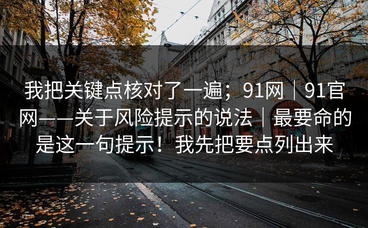我把关键点核对了一遍；91网｜91官网——关于风险提示的说法｜最要命的是这一句提示！我先把要点列出来
